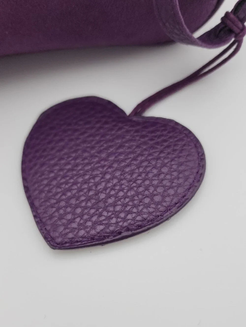 Ulta Purple Suede Wristlet Travel Bag With Heart Mirror Case